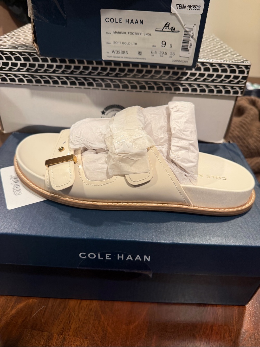 Cole Haan Women's Marisol Footbed Sandal Soft White LTR Size 9 M